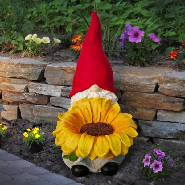 Sunflower Gnome Statue - Image 2