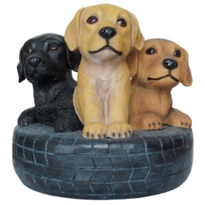 Puppies in a Tire Statue