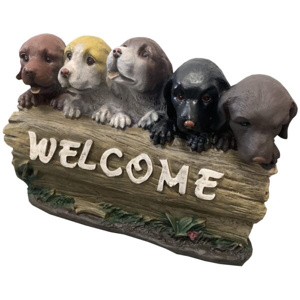 5 Puppies Welcome Statue - Image 4
