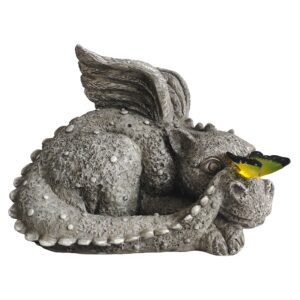 Baby Dragon with Butterfly Statue