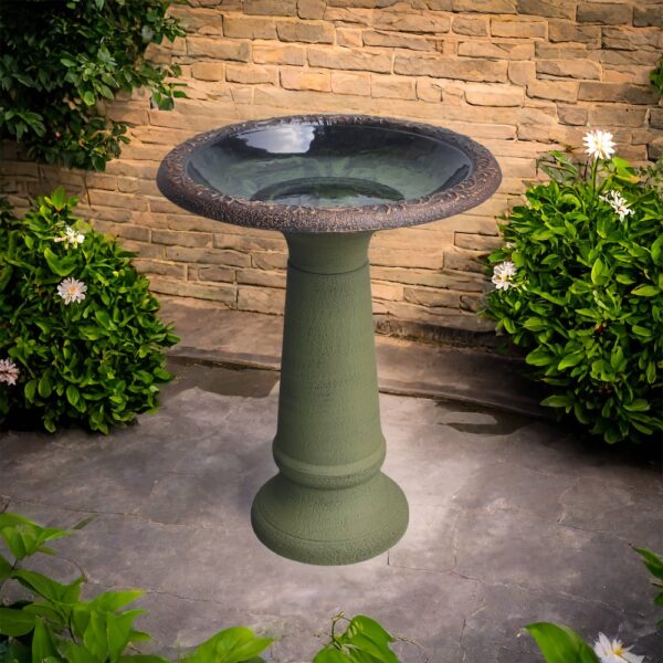 Serra Birdbath, Green - Image 3