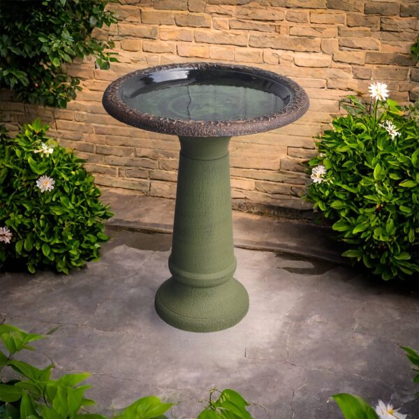 Serra Birdbath, Green - Image 2