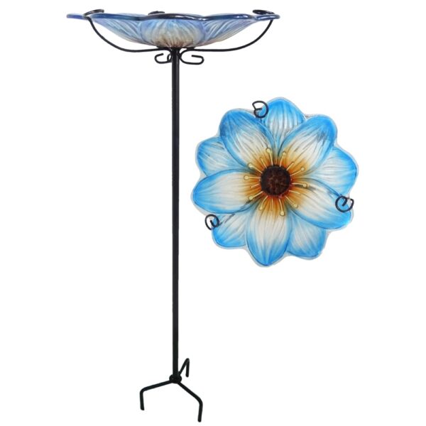 Flower Glass Birdbath