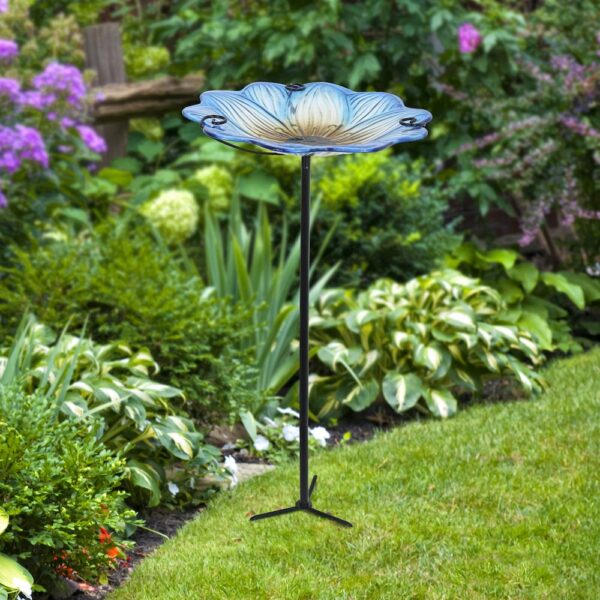 Flower Glass Birdbath - Image 2