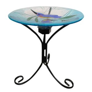 Hummingbird Harmony Glass Birdbath