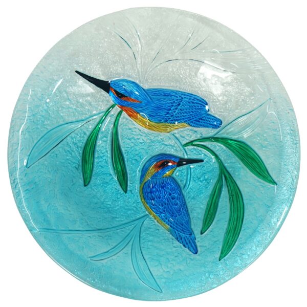 Hummingbird Harmony Glass Birdbath - Image 3