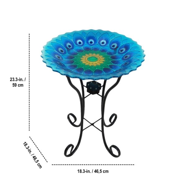 Peacock Glass Birdbath - Image 4