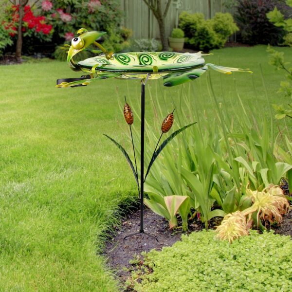 Frog Glass Birdbath - Image 2