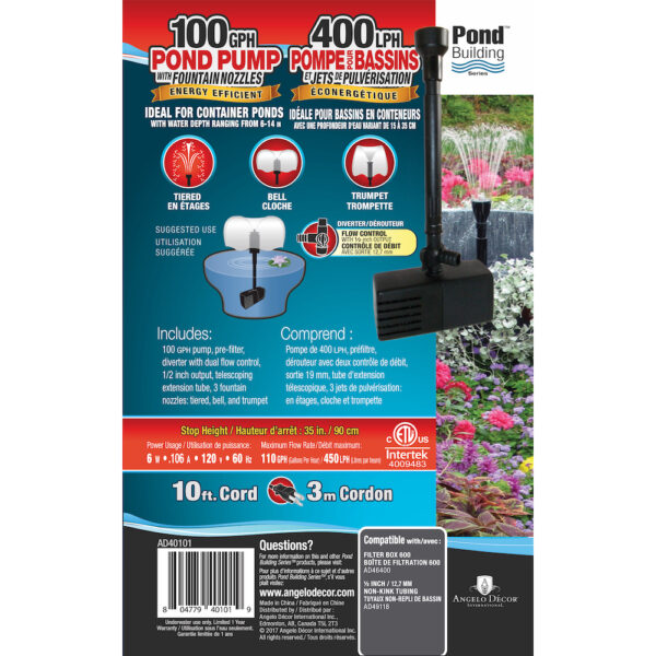 100 GPH Pond Pump with Nozzles - Image 2