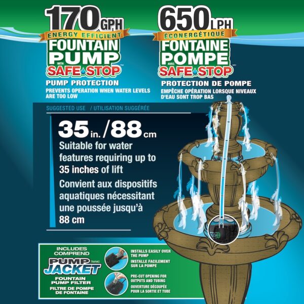 170 GPH Fountain Safe-Stop™ Pump - Image 2