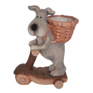 Scooter Dog Planter Statue