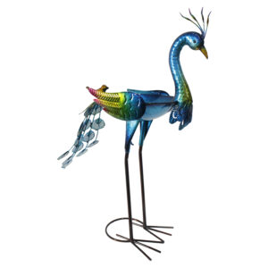Peacock Metal Birdbath