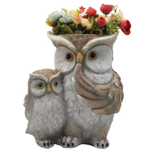 Owl Duo Planter Statue