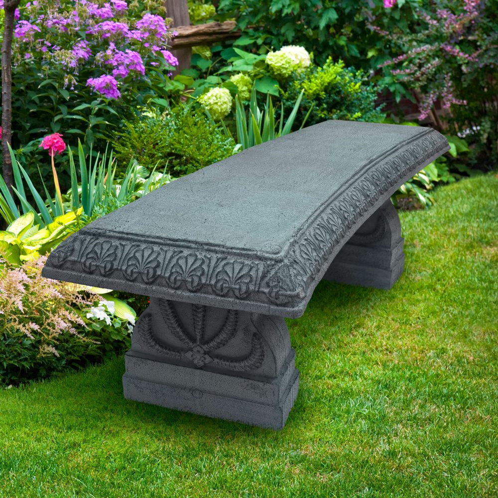 Serra Garden Bench, Dark Grey - Angelo Decor International Inc.