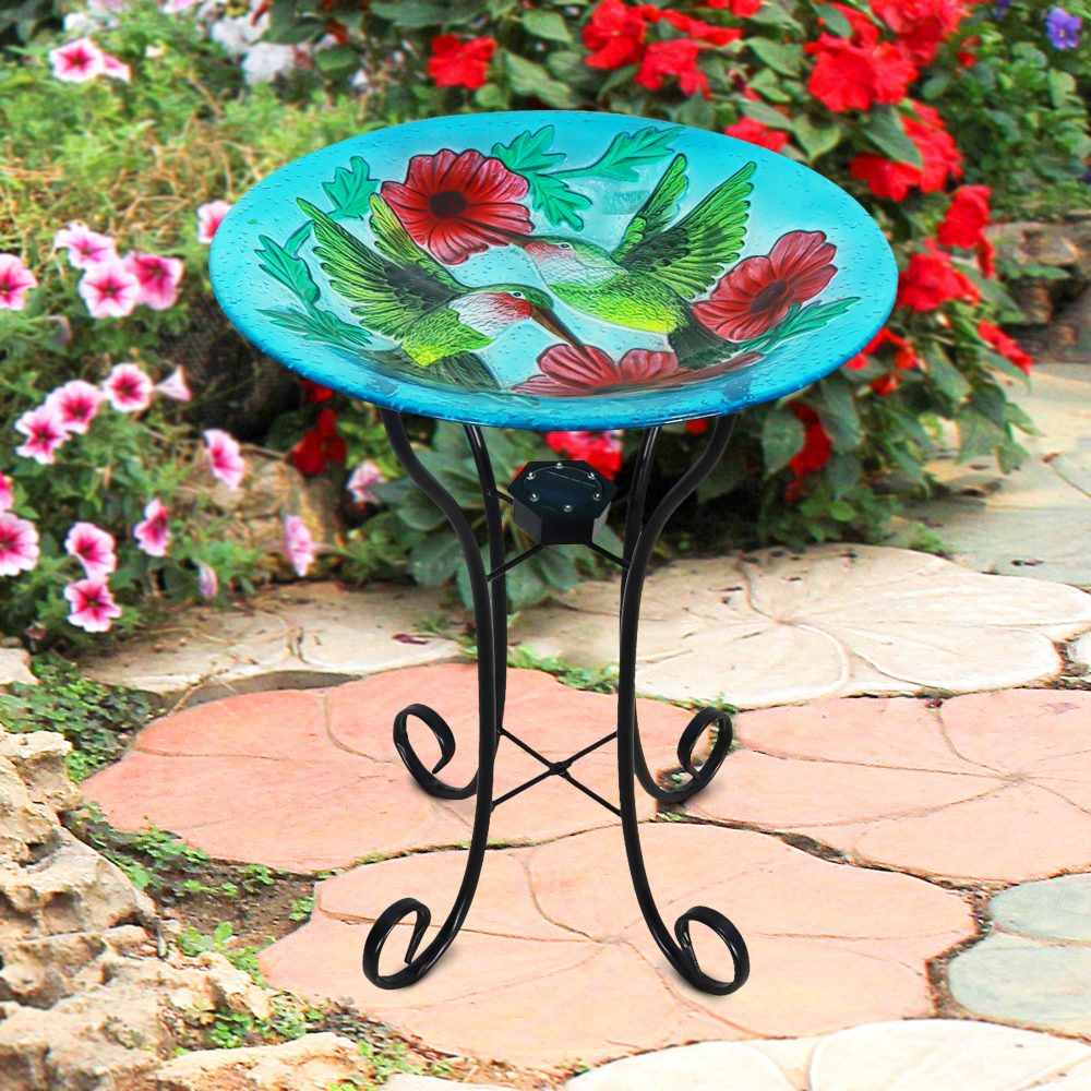 Butterfly Glass Birdbath - Angelo Décor International Inc.